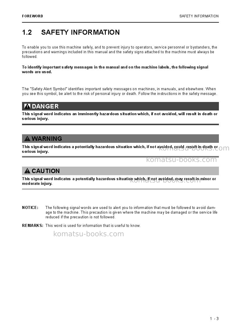 Komatsu pc4000e-6deu Operation manual cover Page 5 Komatsu pc4000e-6deu Operation manual cover Page 5