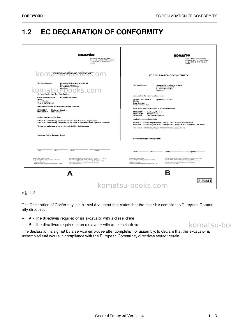 Komatsu pc4000e-6deu Operation manual cover Page 5 Komatsu pc4000e-6deu Operation manual cover Page 5