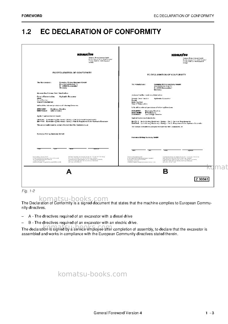 Komatsu pc4000-6deu Operation manual cover Page 5 Komatsu pc4000-6deu Operation manual cover Page 5