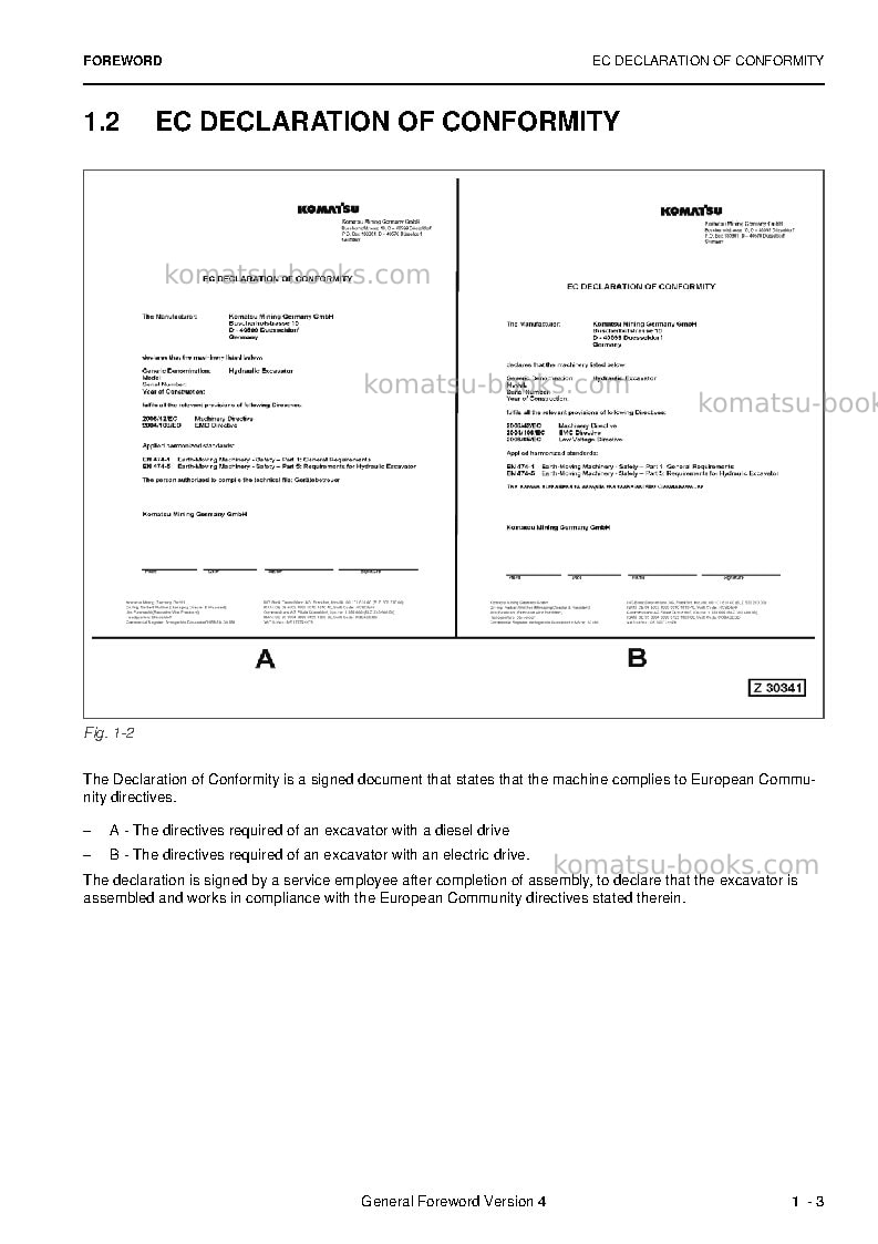 Komatsu pc4000e-6deu Operation manual cover Page 5 Komatsu pc4000e-6deu Operation manual cover Page 5