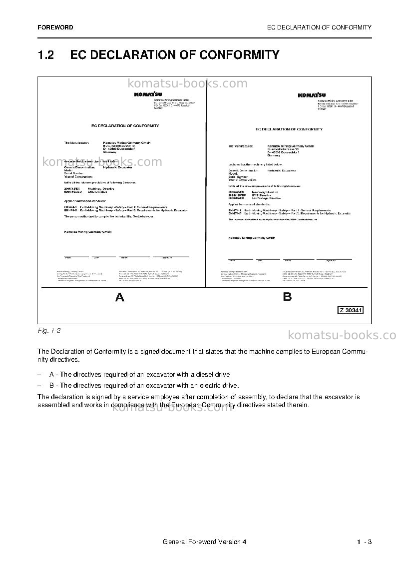 Komatsu pc4000-6deu Operation manual cover Page 5 Komatsu pc4000-6deu Operation manual cover Page 5