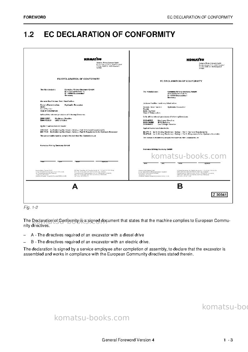 Komatsu pc4000e-6deu Operation manual cover Page 5 Komatsu pc4000e-6deu Operation manual cover Page 5