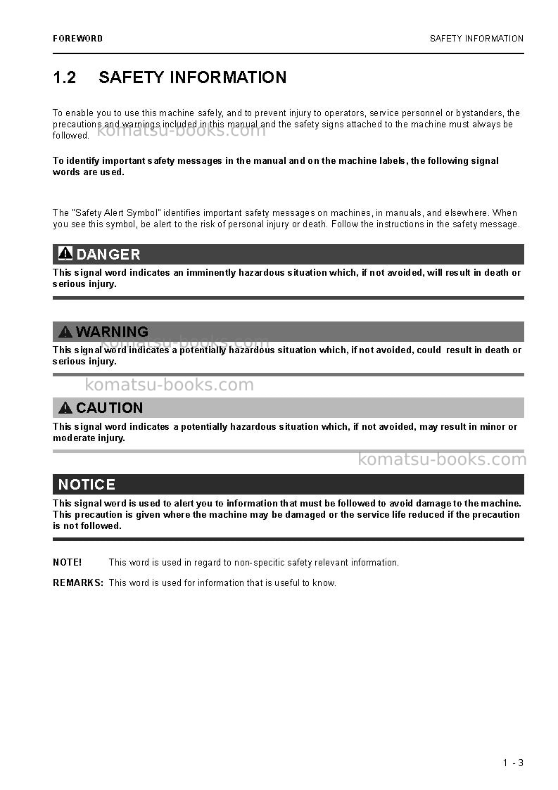 Komatsu pc8000e-6deu Operation manual cover Page 5 Komatsu pc8000e-6deu Operation manual cover Page 5