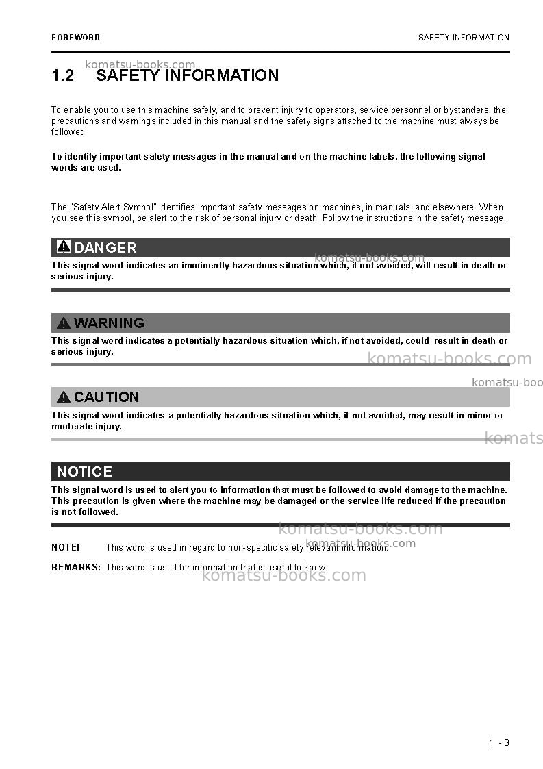 Komatsu pc5500-6deu-electric motor Operation manual cover Page 5 Komatsu pc5500-6deu-electric motor Operation manual cover Page 5