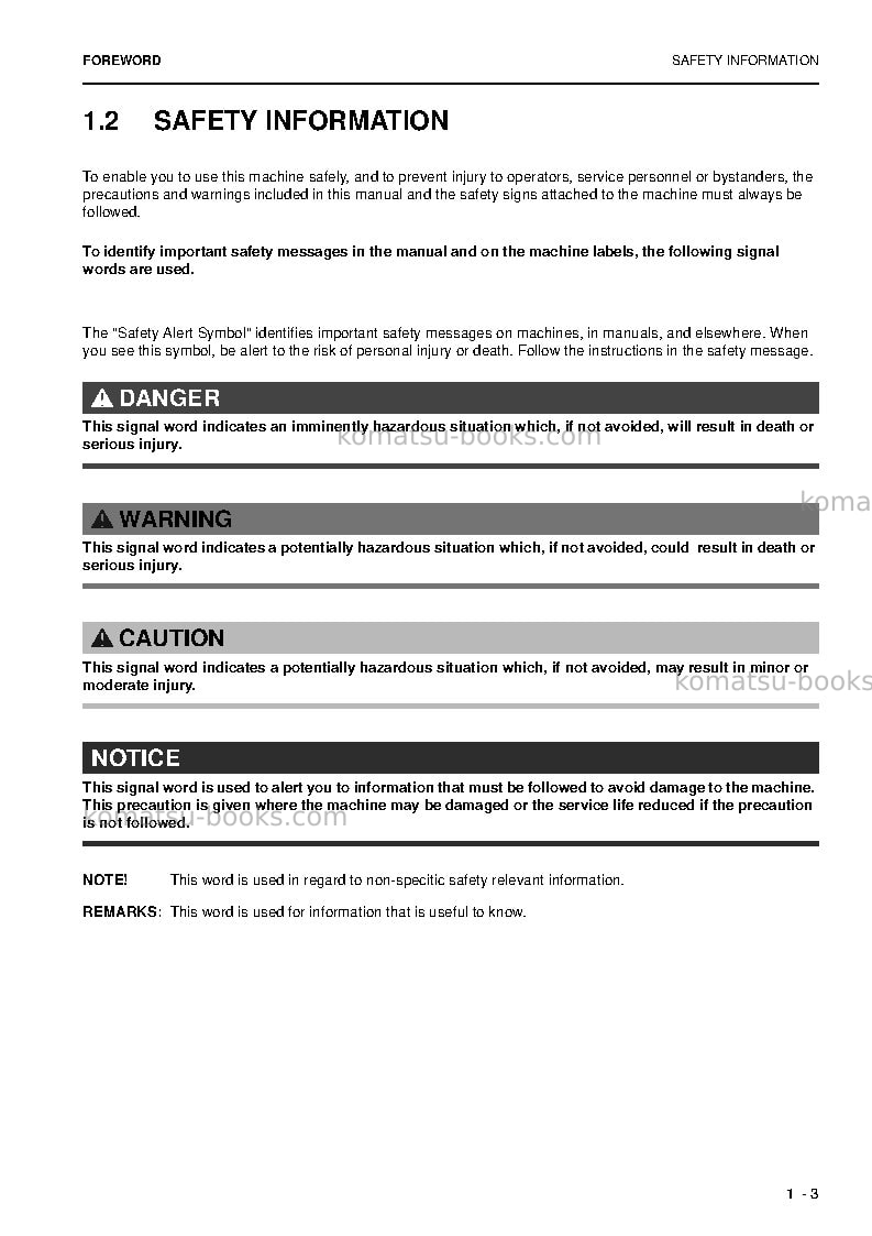 Komatsu pc5500-6deu Operation manual cover Page 5 Komatsu pc5500-6deu Operation manual cover Page 5