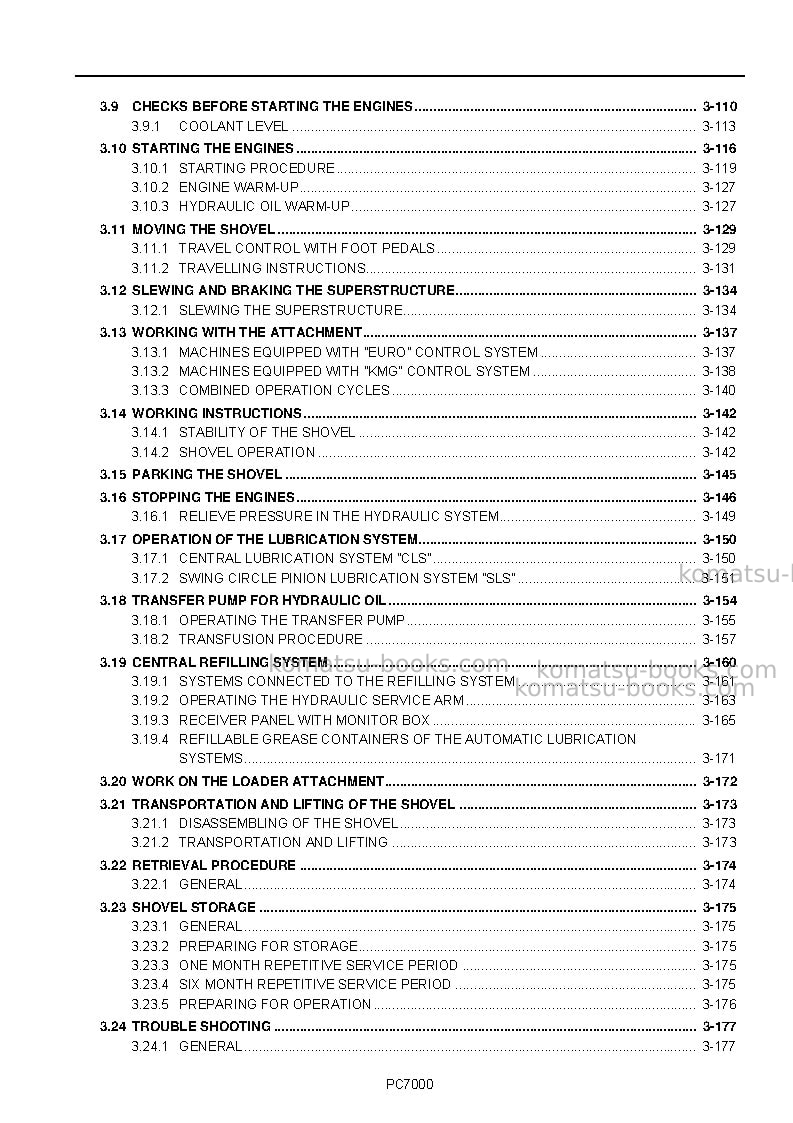 Komatsu pc7000-6deu Operation manual cover Page 5 Komatsu pc7000-6deu Operation manual cover Page 5