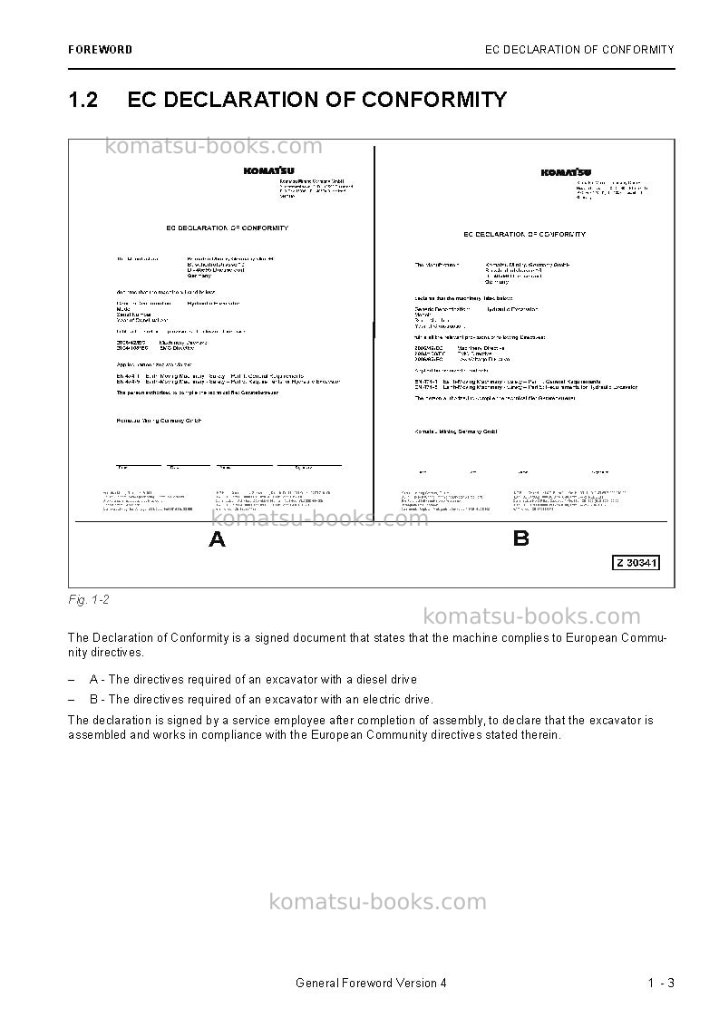 Komatsu pc3000-6deu Operation manual cover Page 5