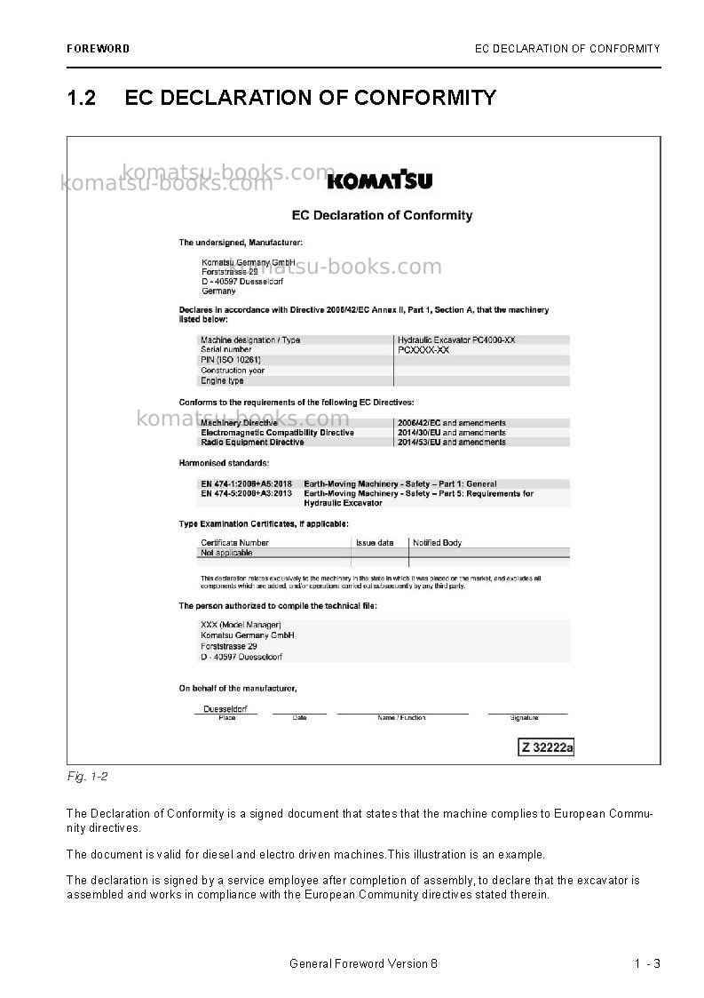 Komatsu pc3000-6deu Operation manual cover Page 5 Komatsu pc3000-6deu Operation manual cover Page 5