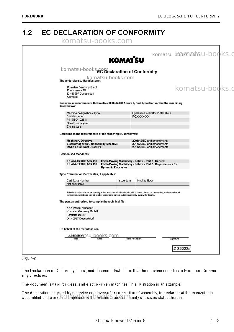 Komatsu pc3000-6deu Operation manual cover Page 5 Komatsu pc3000-6deu Operation manual cover Page 5