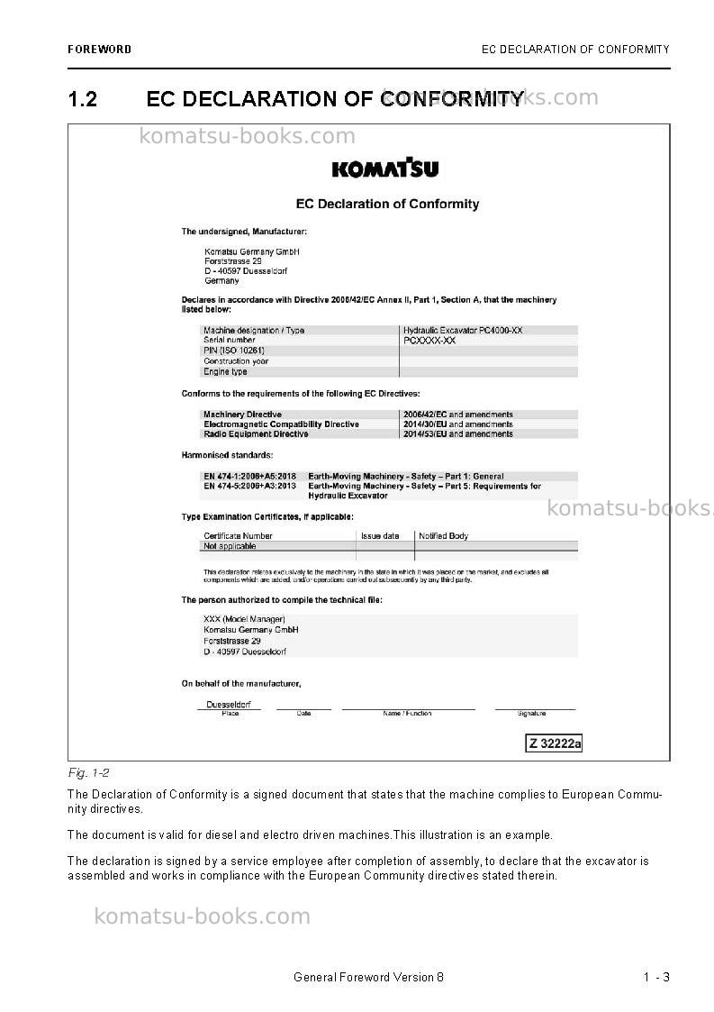 Komatsu pc3000-6deu Operation manual cover Page 5