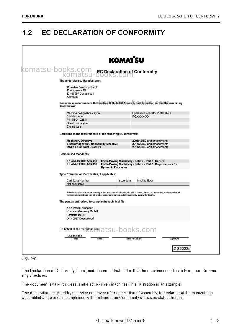 Komatsu pc3000-6deu Operation manual cover Page 5