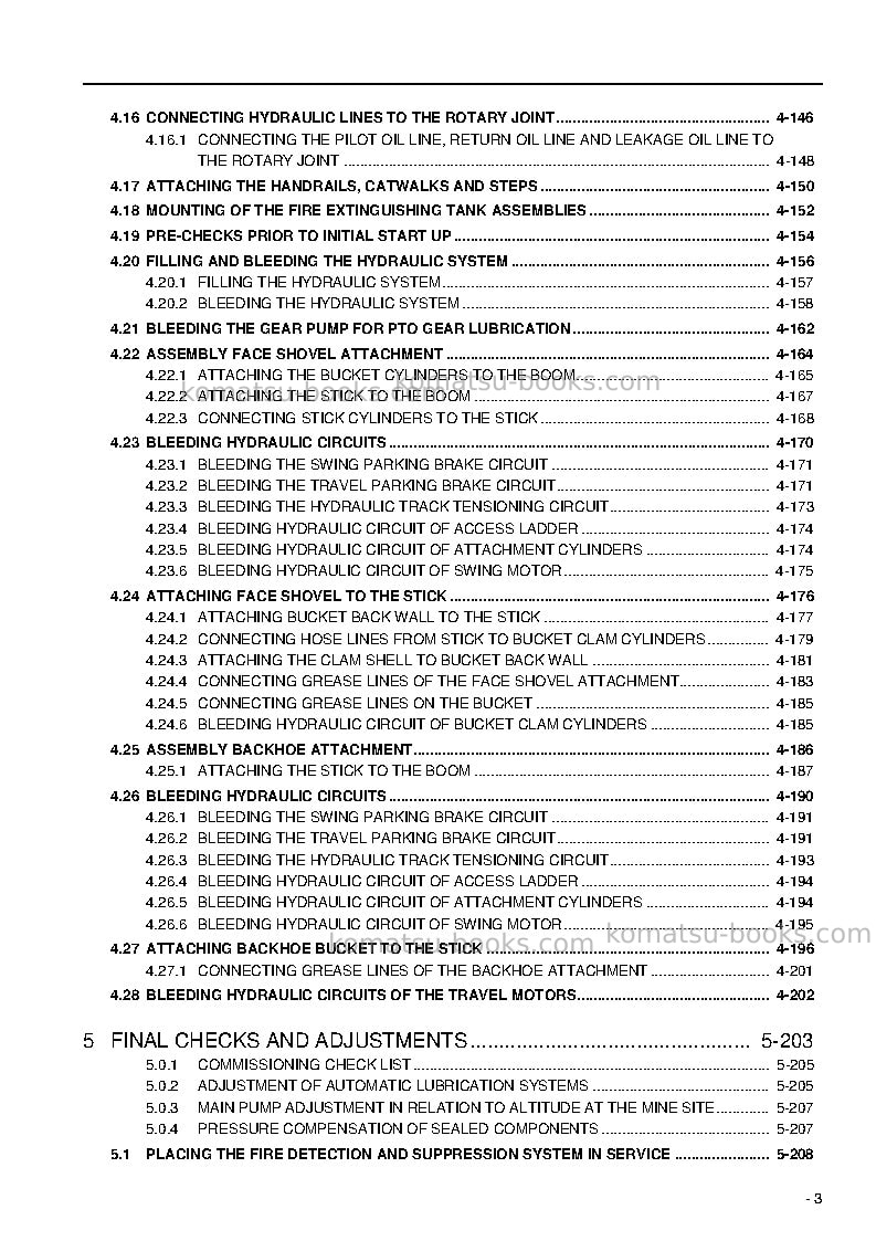 Komatsu pc3000-6deu Field assembly manual cover Page 5 Komatsu pc3000-6deu Field assembly manual cover Page 5
