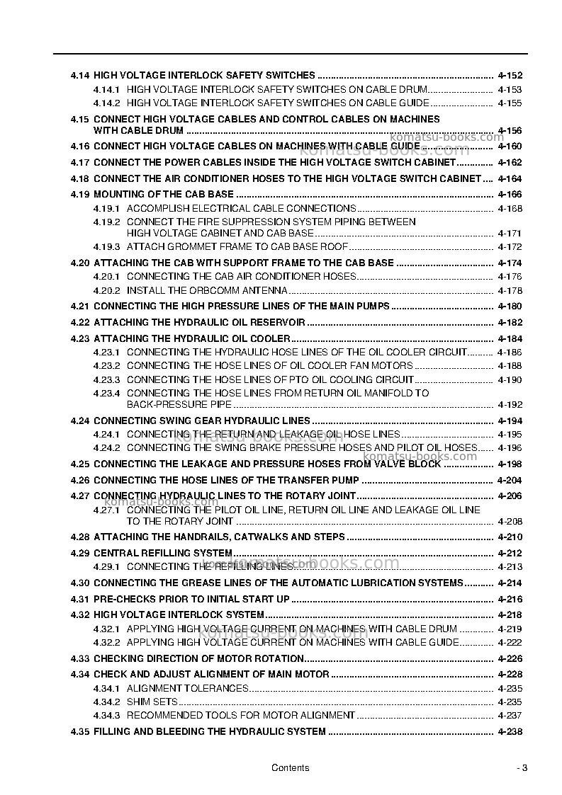 Komatsu pc4000e-6deu Field assembly manual cover Page 5 Komatsu pc4000e-6deu Field assembly manual cover Page 5