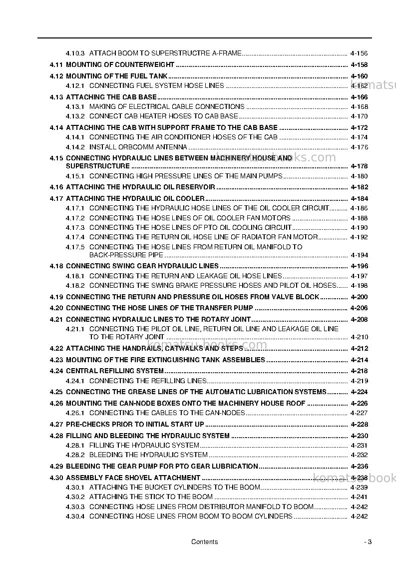 Komatsu pc4000-6deu Field assembly manual cover Page 5 Komatsu pc4000-6deu Field assembly manual cover Page 5