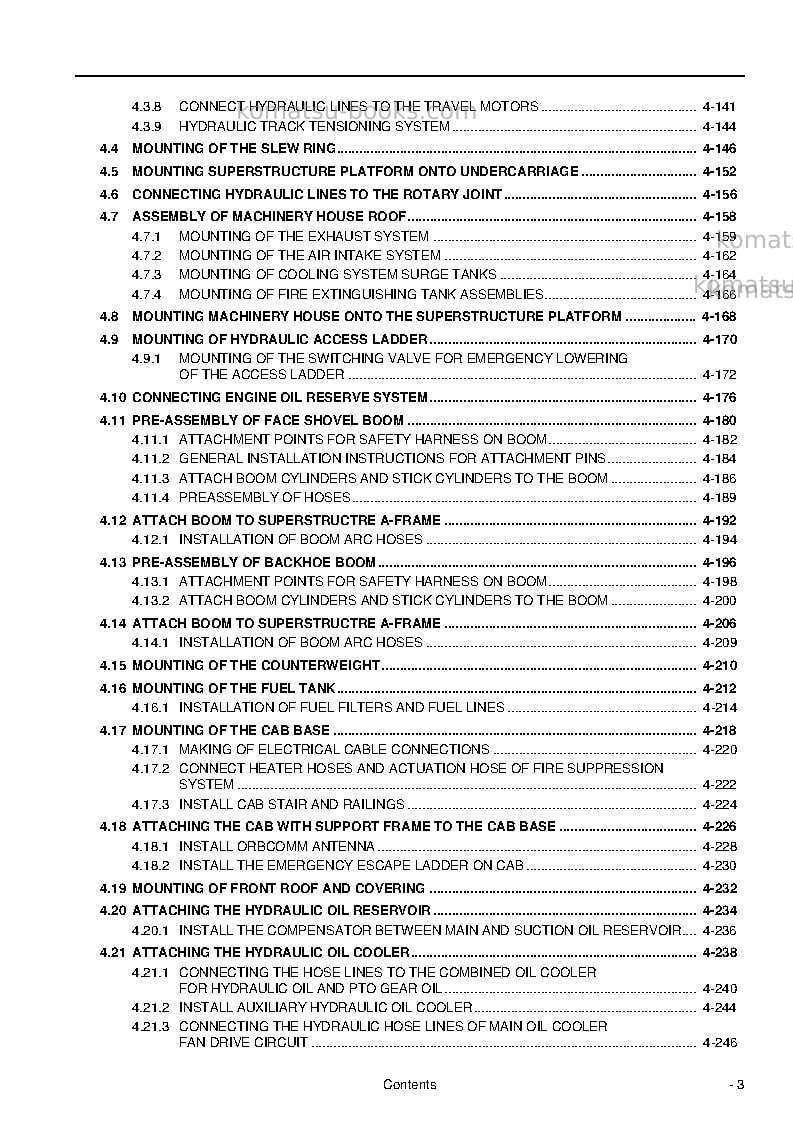 Komatsu pc8000-6deu Field assembly manual cover Page 5 Komatsu pc8000-6deu Field assembly manual cover Page 5