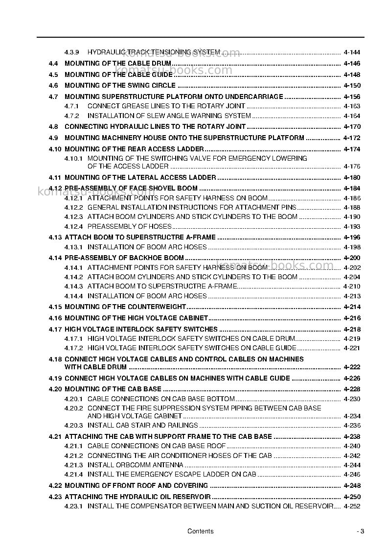 Komatsu pc8000e-6deu Field assembly manual cover Page 5