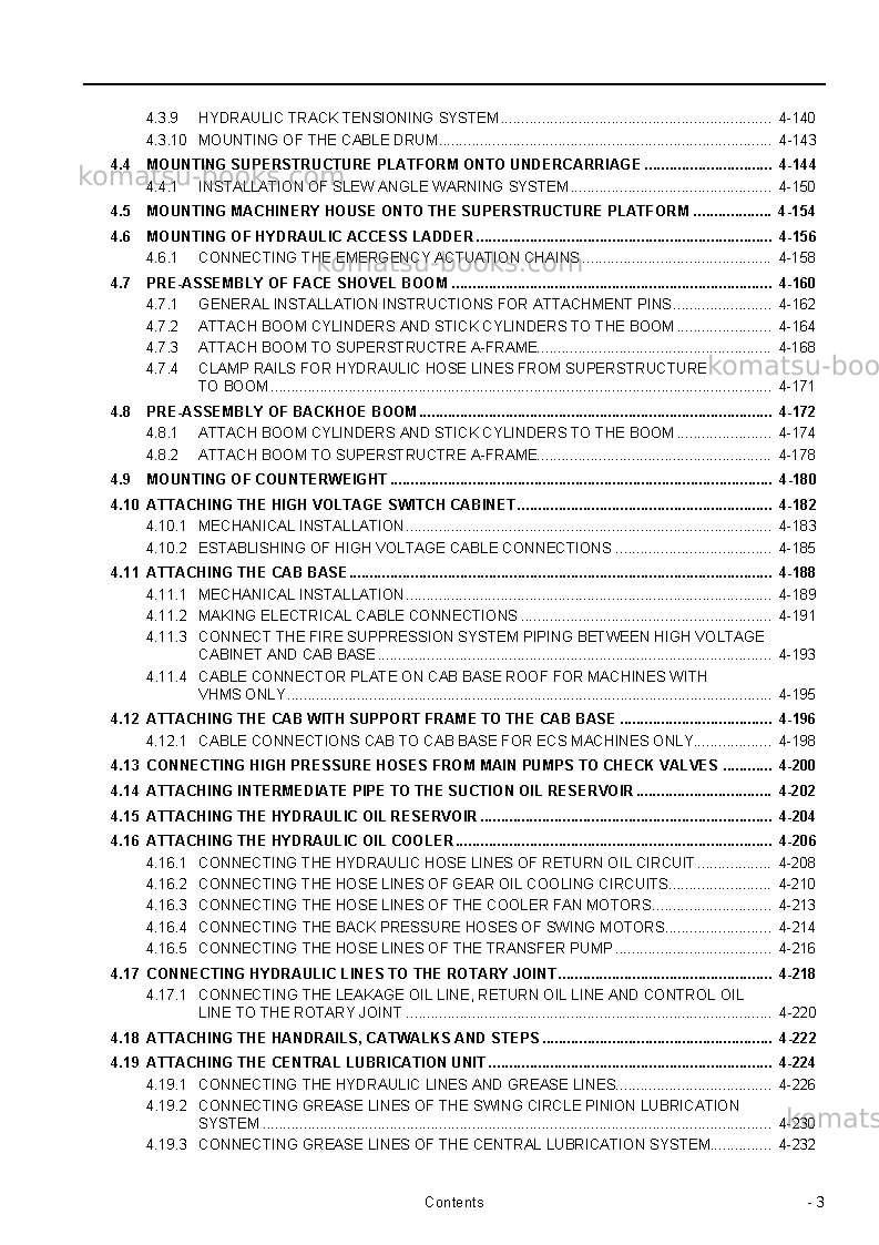 Komatsu pc5500e-6deu Field assembly manual cover Page 5 Komatsu pc5500e-6deu Field assembly manual cover Page 5