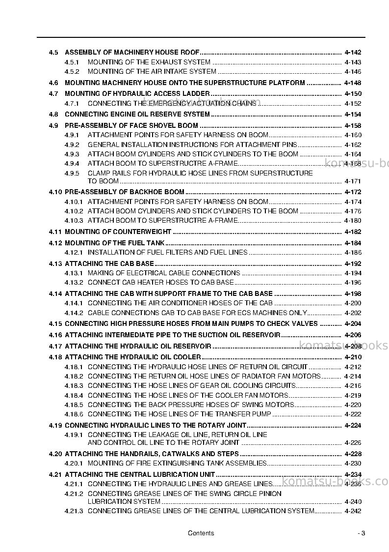 Komatsu pc5500-6deu-diesel Field assembly manual cover Page 5 Komatsu pc5500-6deu-diesel Field assembly manual cover Page 5