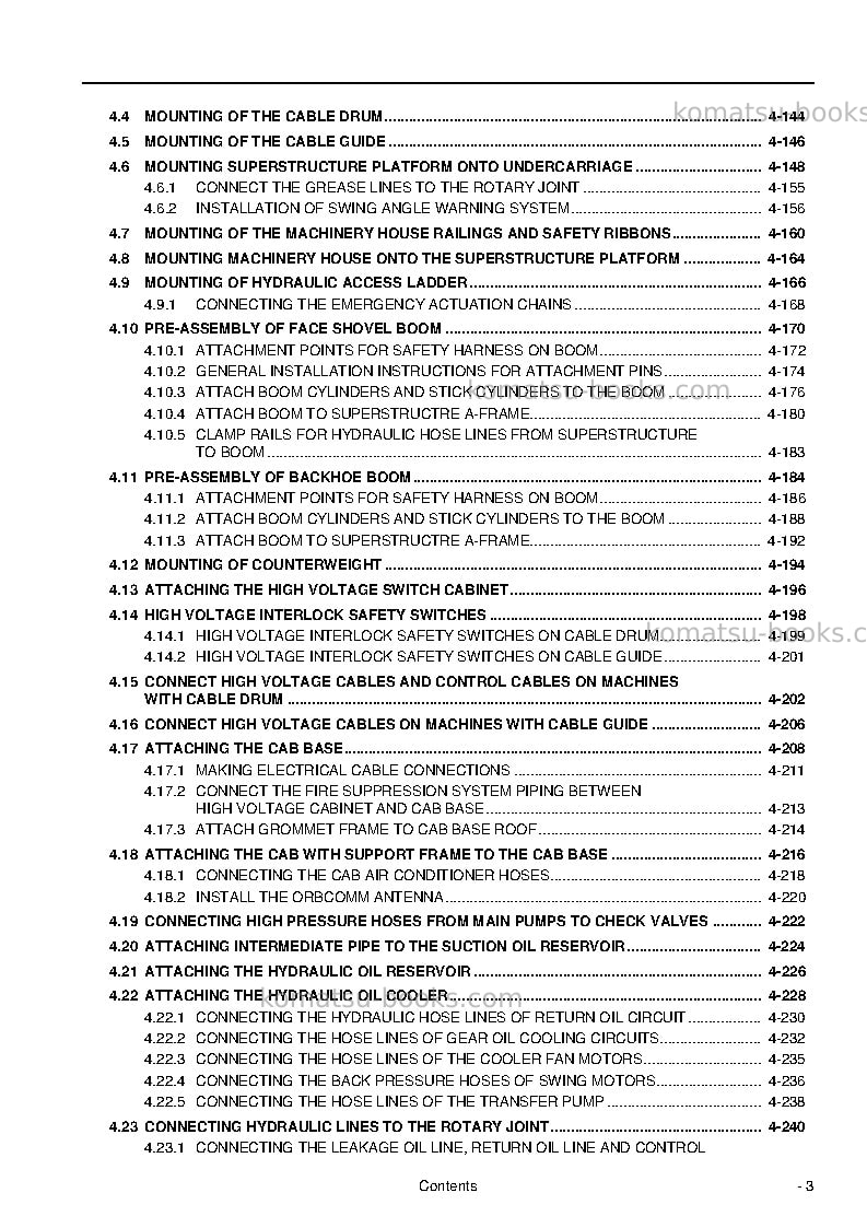Komatsu pc5500e-6deu Field assembly manual cover Page 5 Komatsu pc5500e-6deu Field assembly manual cover Page 5