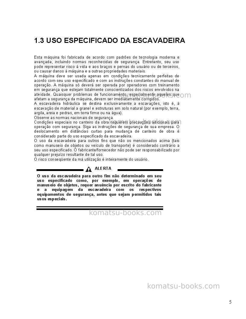 Komatsu pc8000-6deu-electric motor Manual de operação capa Página 5 Komatsu pc8000-6deu-electric motor Manual de operação capa Página 5