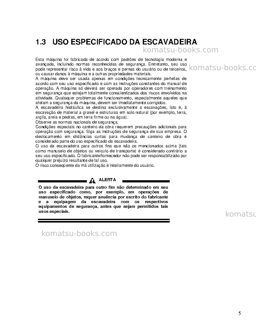 Komatsu pc8000-6deu-electric motor Manual de operação capa Página 5 Komatsu pc8000-6deu-electric motor Manual de operação capa Página 5