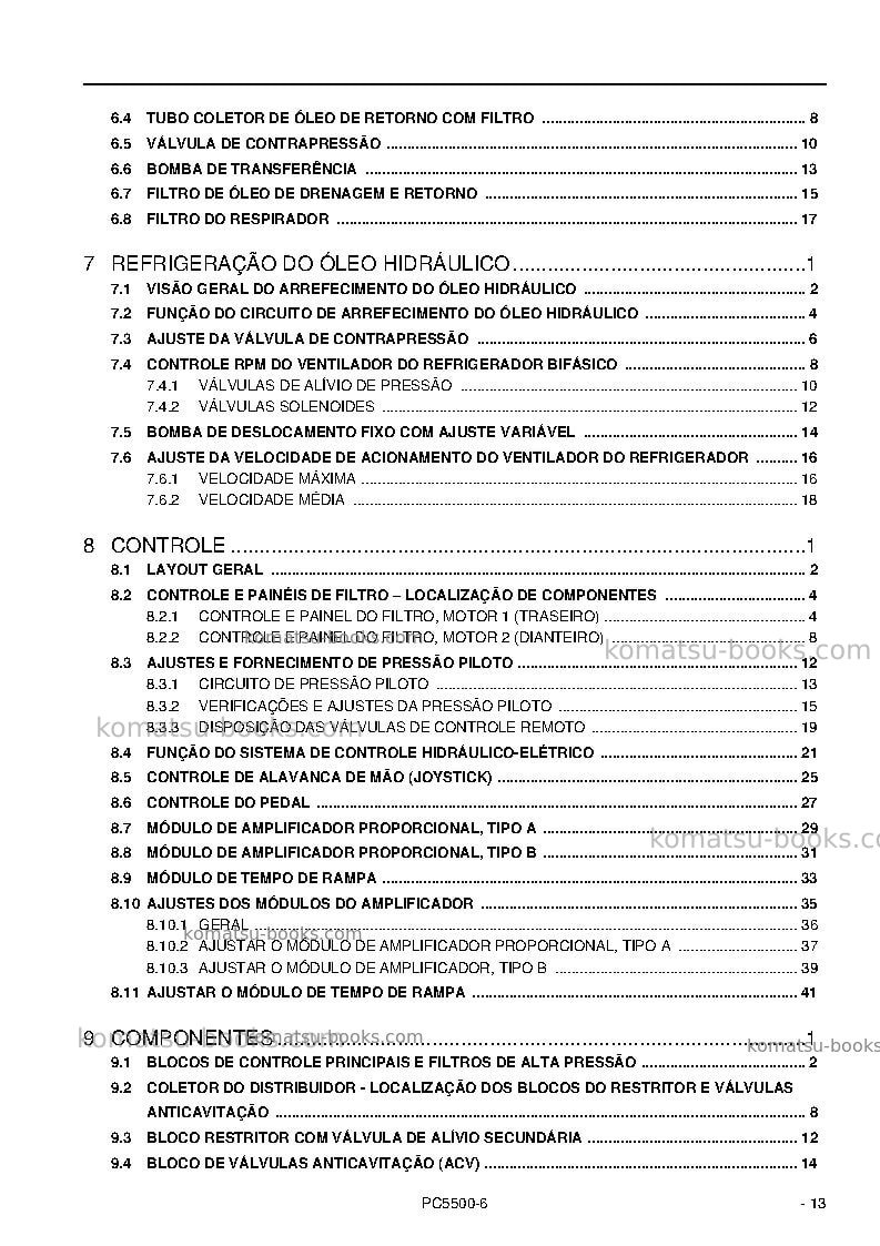 Komatsu pc5500-6deu-diesel Reparo e manutenção capa Página 5