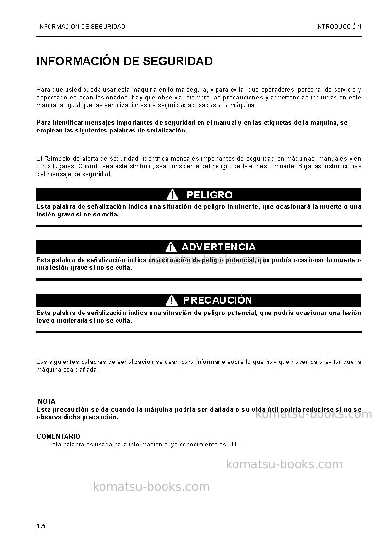 Komatsu pc8000-6deu Manual de operación cover Page 5