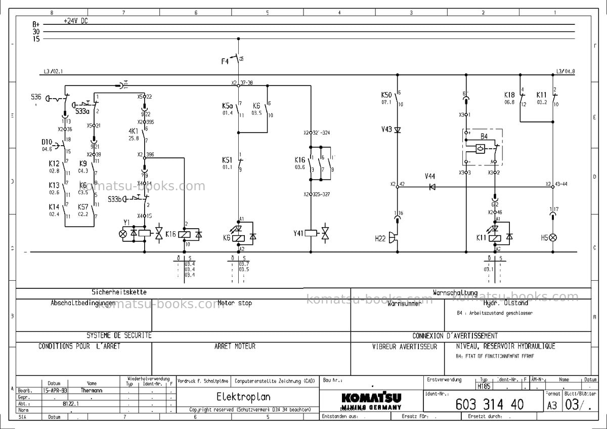 Komatsu h185sdeu Repair & maintenance cover Page 5