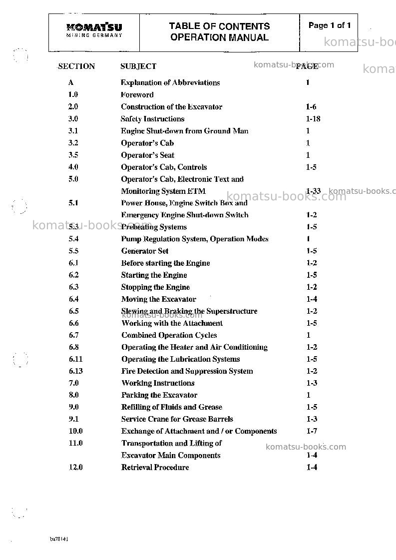 Komatsu h285sdeu Operation manual cover Page 5