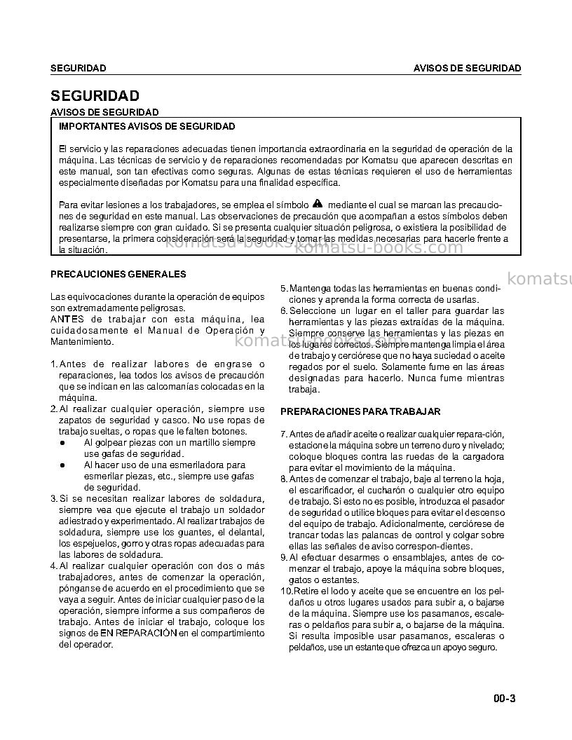 Komatsu hd785-5jpn Reparación y mantenimiento cover Page 5