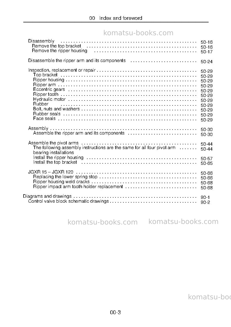Komatsu jgx50-1jpn-xcentric ripper Operation manual cover Page 5 Komatsu jgx50-1jpn-xcentric ripper Operation manual cover Page 5