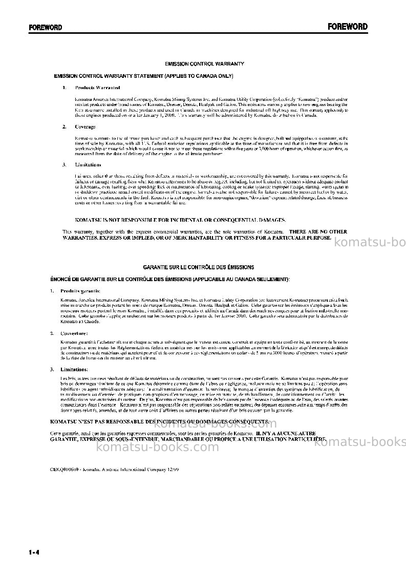 Komatsu d61ex-12bra Operation manual cover Page 5