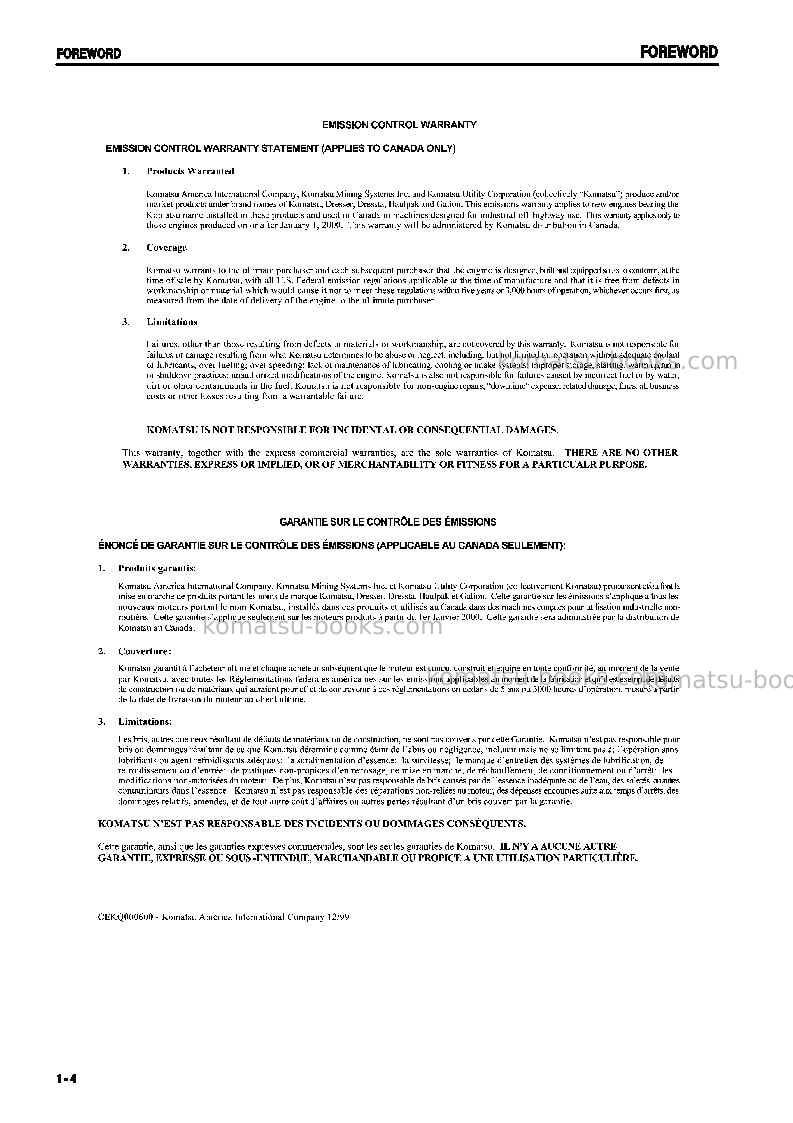 Komatsu d61px-12bra-sa Operation manual cover Page 5 Komatsu d61px-12bra-sa Operation manual cover Page 5