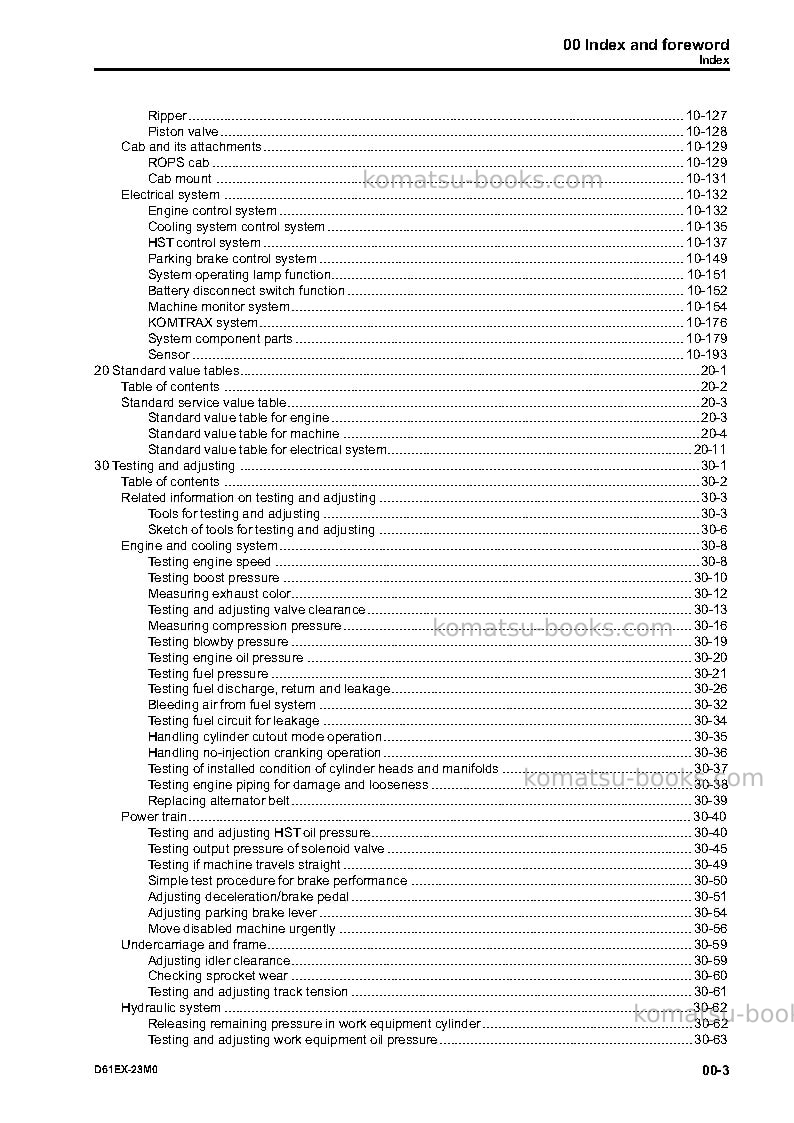 Komatsu d61ex-23bra-m0 Repair & maintenance cover Page 5 Komatsu d61ex-23bra-m0 Repair & maintenance cover Page 5