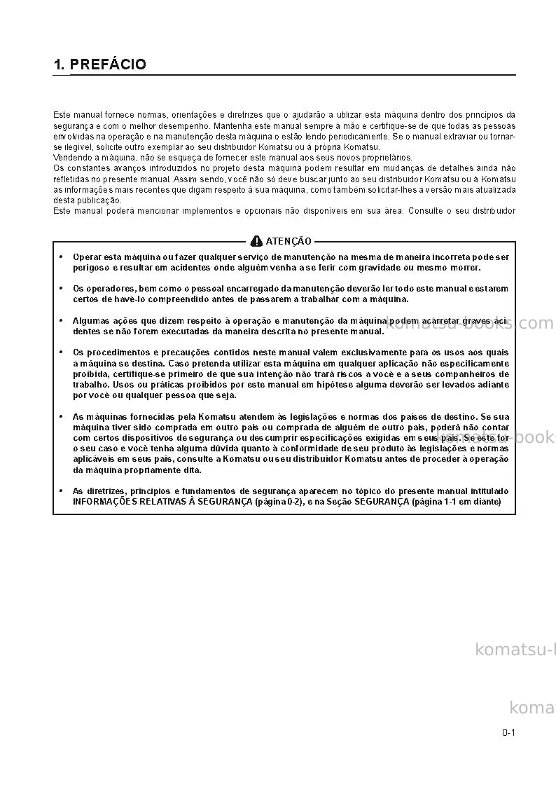Komatsu wa1200-3jpn Manual de operação capa Página 5 Komatsu wa1200-3jpn Manual de operação capa Página 5