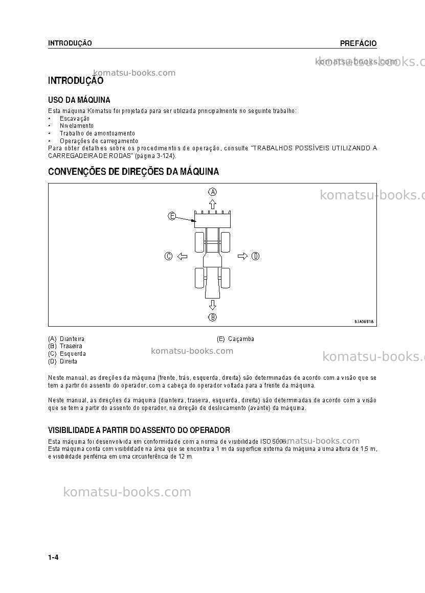 Komatsu wa200-6bra Manual de operação capa Página 5 Komatsu wa200-6bra Manual de operação capa Página 5