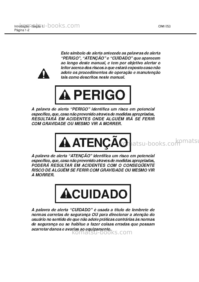 Komatsu 830e-acusa Manual de operação capa Página 5 Komatsu 830e-acusa Manual de operação capa Página 5