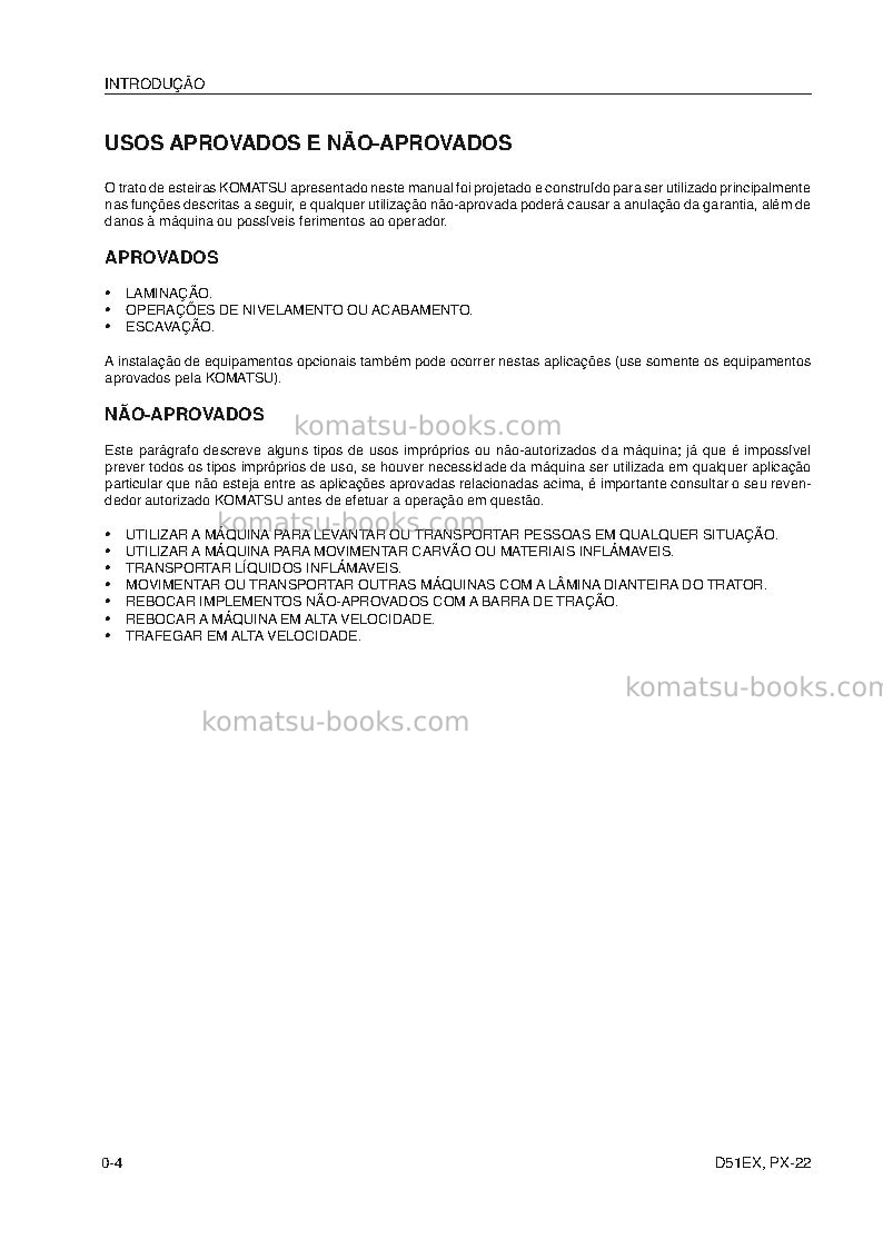 Komatsu d51ex-22bra Manual de operação capa Página 5