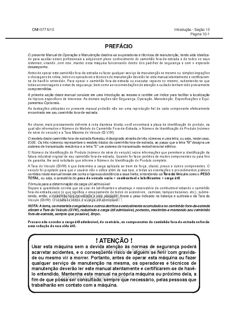 Komatsu 830e-1usa-ac Manual de operação capa Página 5 Komatsu 830e-1usa-ac Manual de operação capa Página 5