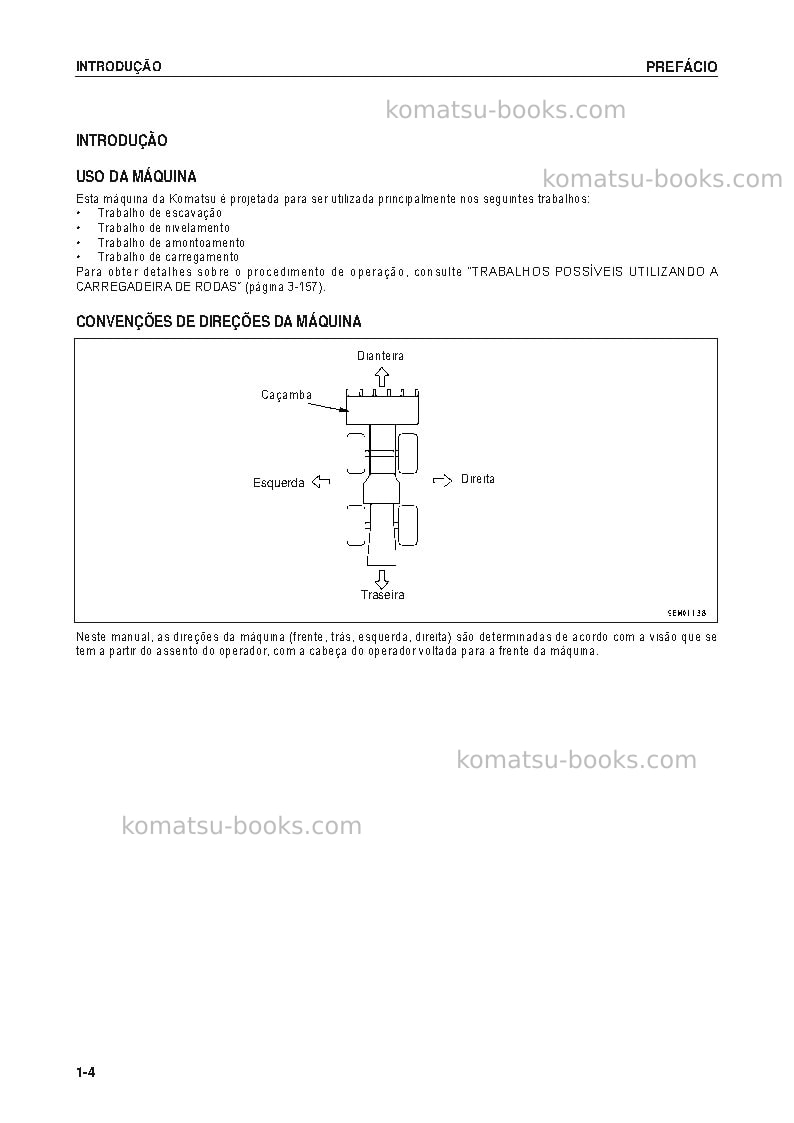 Komatsu wa600-6jpn Manual de operação capa Página 5 Komatsu wa600-6jpn Manual de operação capa Página 5