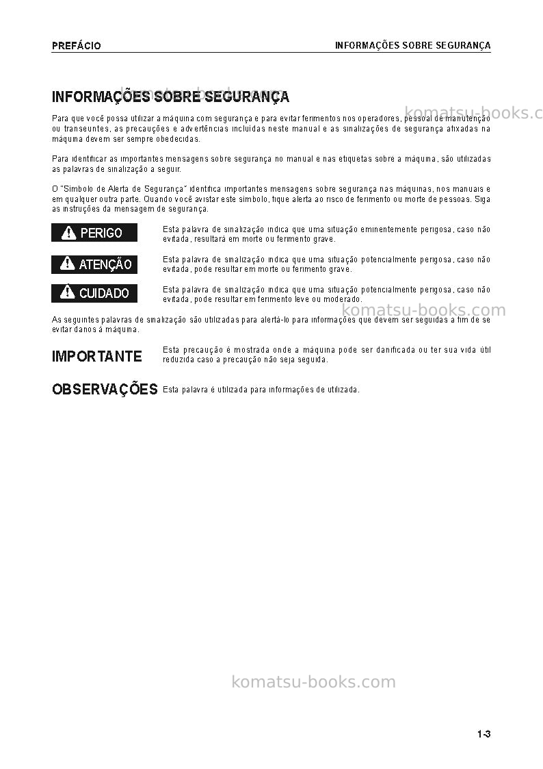 Komatsu pc2000-8jpn Manual de operação capa Página 5
