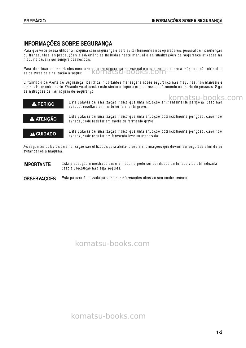 Komatsu d375a-6jpn-r Manual de operação capa Página 5
