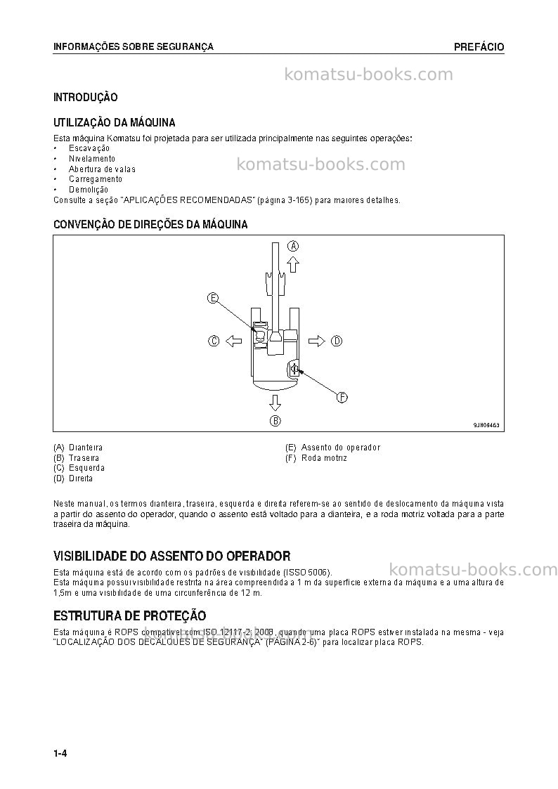 Komatsu pc200-8bra Manual de operação capa Página 5 Komatsu pc200-8bra Manual de operação capa Página 5