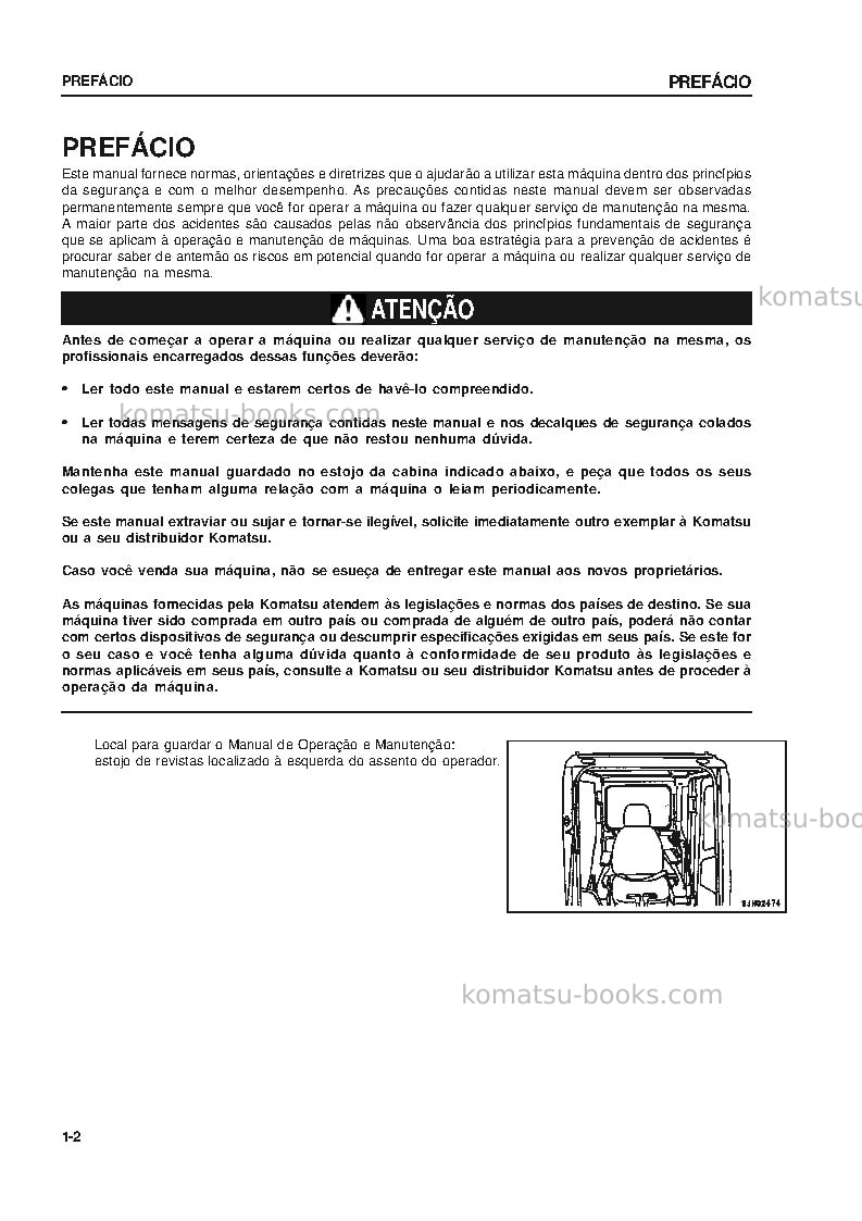 Komatsu pc350-7jpn Manual de operação capa Página 5 Komatsu pc350-7jpn Manual de operação capa Página 5