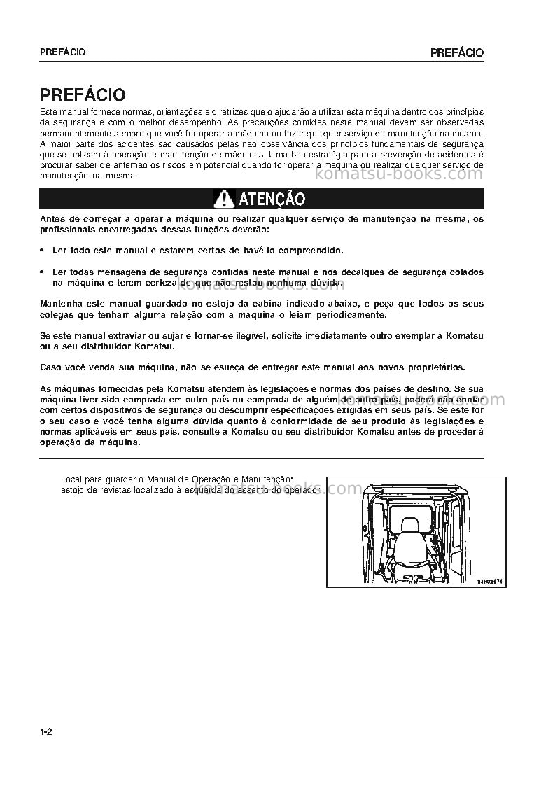 Komatsu pc400-7jpn Manual de operação capa Página 5 Komatsu pc400-7jpn Manual de operação capa Página 5