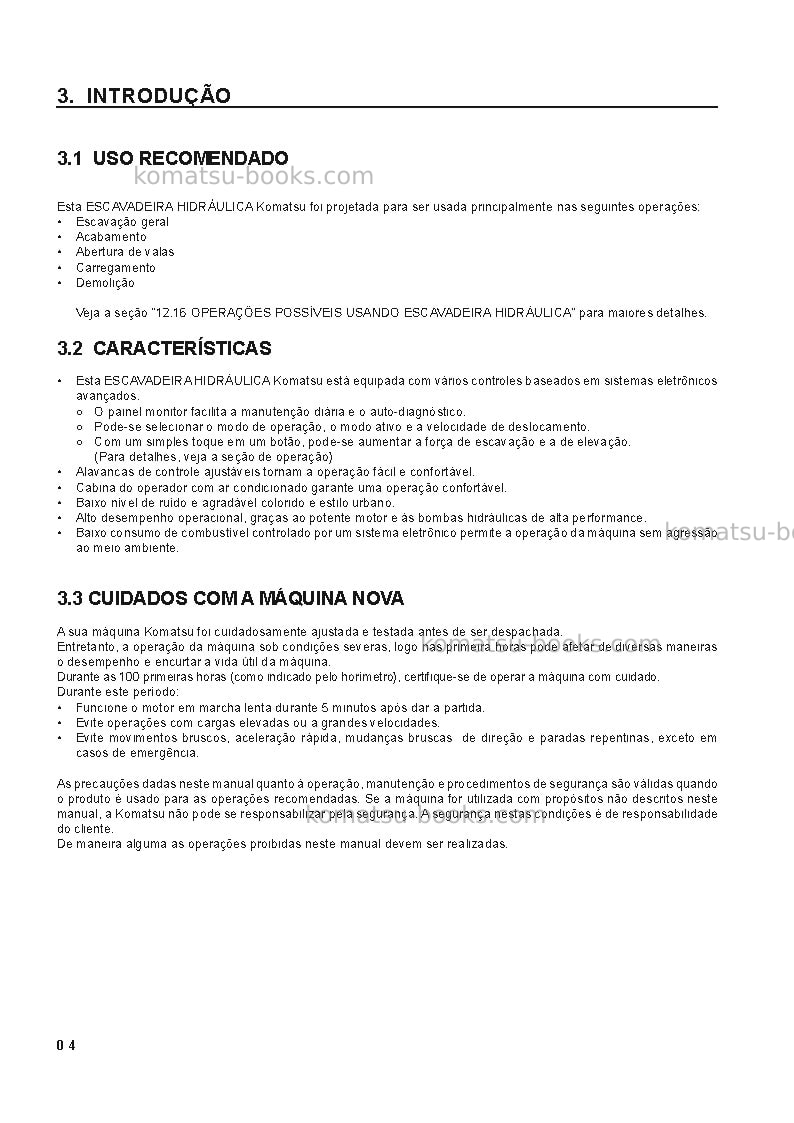 Komatsu pc120lc-6jpn Manual de operação capa Página 5