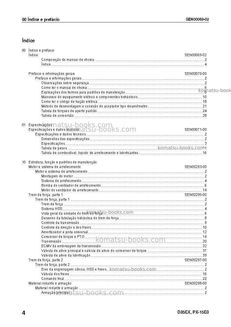 Komatsu d85px-15jpn-e0 Reparo e manutenção capa Página 5