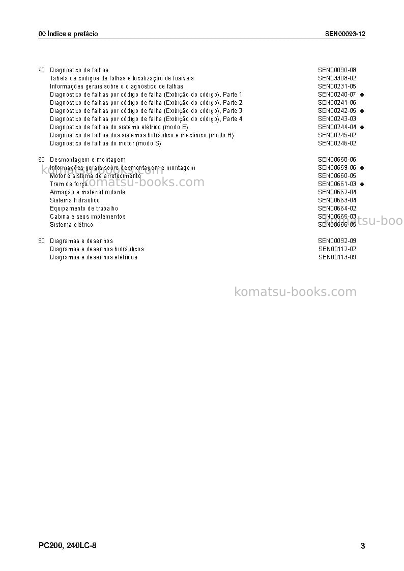 Komatsu pc240lc-8bra Reparo e manutenção capa Página 5 Komatsu pc240lc-8bra Reparo e manutenção capa Página 5