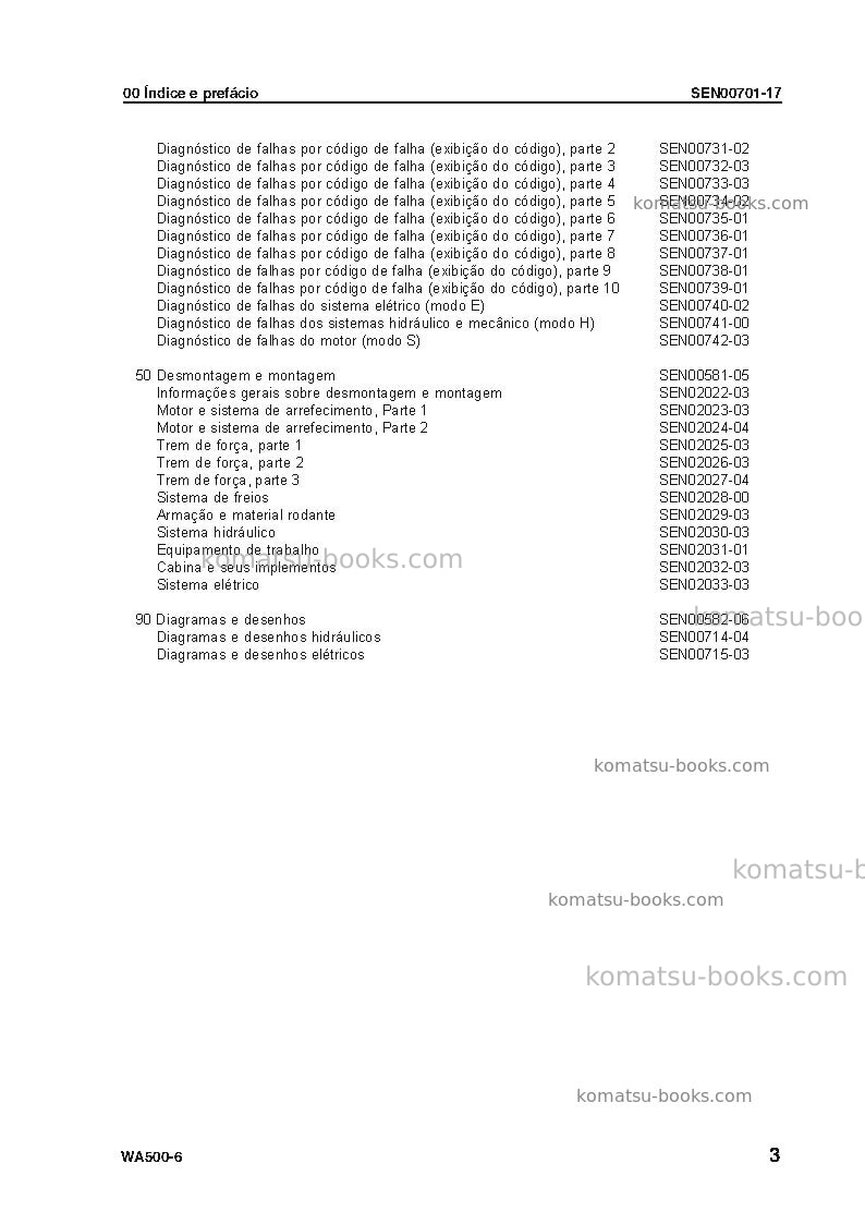 Komatsu wa500-6jpn Reparo e manutenção capa Página 5 Komatsu wa500-6jpn Reparo e manutenção capa Página 5