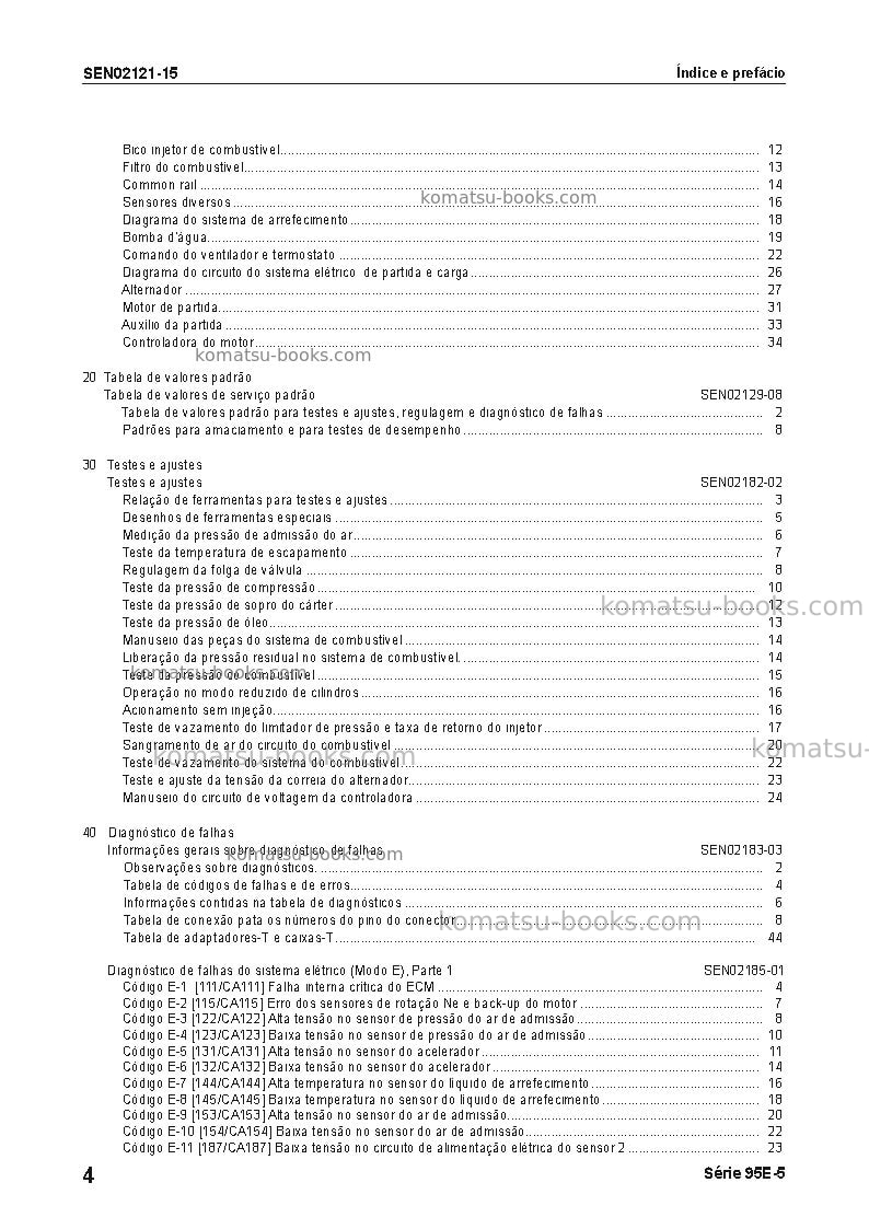 Komatsu 95e-5 seriesjpn Reparo e manutenção capa Página 5